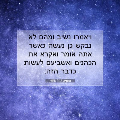 Picture 07 - נחמיה 5:12 HEB - ויאמרו נשיב ומהם לא נבקש כן - Bible Verse Picture