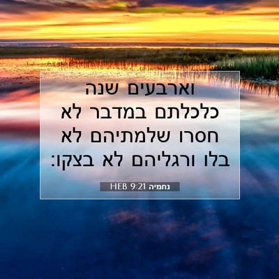 Picture 07 - נחמיה 9:21 HEB - וארבעים שנה כלכלתם במדבר - Bible Verse Picture