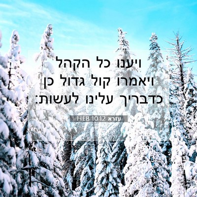 Picture 07 - עזרא 10:12 HEB - ויענו כל הקהל ויאמרו קול - Bible Verse Picture