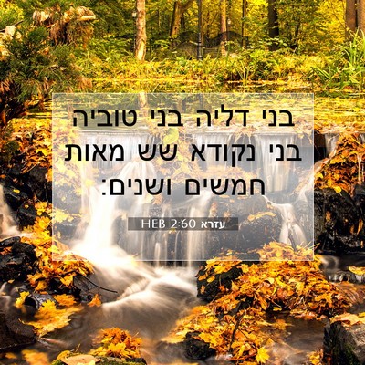 Picture 07 - עזרא 2:60 HEB - בני דליה בני טוביה בני - Bible Verse Picture