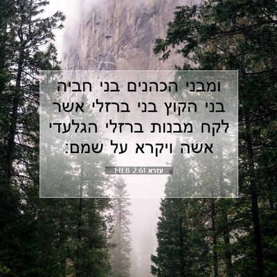 Picture 07 - עזרא 2:61 HEB - ומבני הכהנים בני חביה בני - Bible Verse Picture