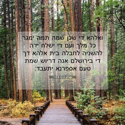 Picture 07 - עזרא 6:12 HEB - ואלהא די שכן שמה תמה ימגר - Bible Verse Picture