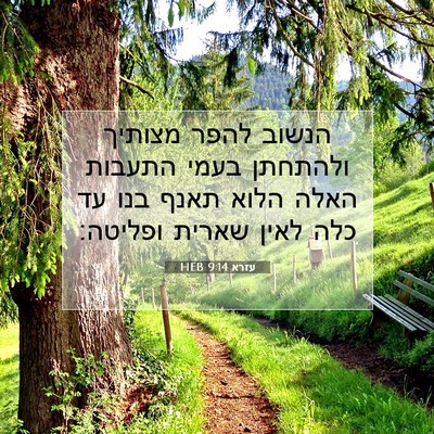 Picture 07 - עזרא 9:14 HEB - הנשוב להפר מצותיך ולהתחתן - Bible Verse Picture
