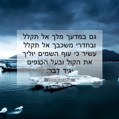 Picture 07 - קהלת 10:20 HEB - גם במדעך מלך אל תקלל ובחדרי - Bible Verse Picture