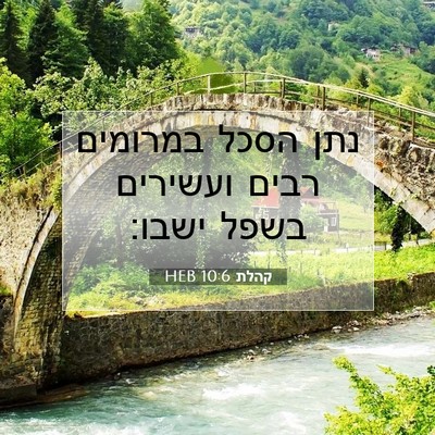 Picture 07 - קהלת 10:6 HEB - נתן הסכל במרומים רבים - Bible Verse Picture