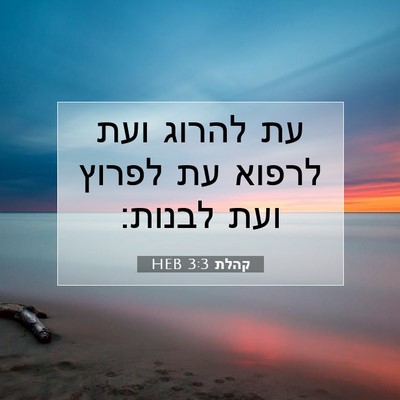 Picture 07 - קהלת 3:3 HEB - עת להרוג ועת לרפוא עת לפרוץ - Bible Verse Picture