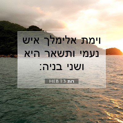 Picture 07 - רות 1:3 HEB - וימת אלימלך איש נעמי ותשאר - Bible Verse Picture