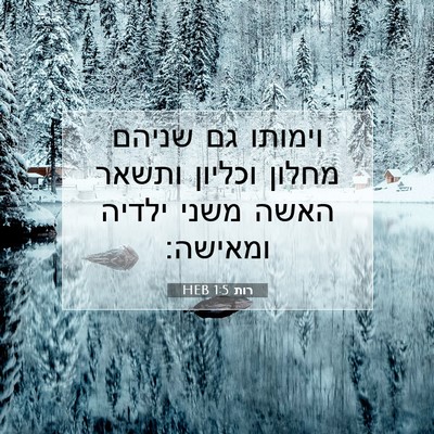 Picture 07 - רות 1:5 HEB - וימותו גם שניהם מחלון - Bible Verse Picture