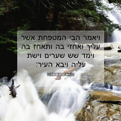 Picture 07 - רות 3:15 HEB - ויאמר הבי המטפחת אשר עליך - Bible Verse Picture