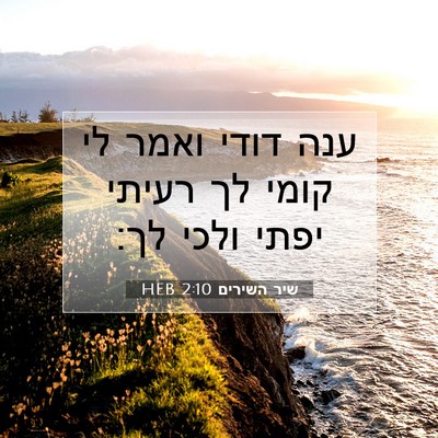 Picture 07 - שיר השירים 2:10 HEB - ענה דודי ואמר לי קומי לך - Bible Verse Picture