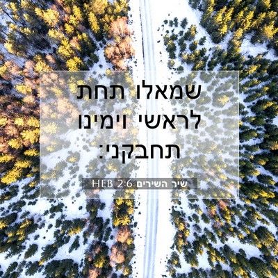 Picture 07 - שיר השירים 2:6 HEB - שמאלו תחת לראשי וימינו - Bible Verse Picture