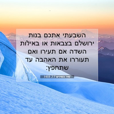 Picture 07 - שיר השירים 2:7 HEB - השבעתי אתכם בנות ירושלם - Bible Verse Picture