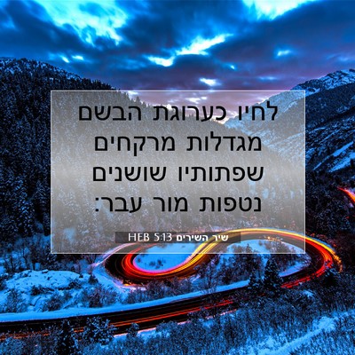Picture 07 - שיר השירים 5:13 HEB - לחיו כערוגת הבשם מגדלות - Bible Verse Picture