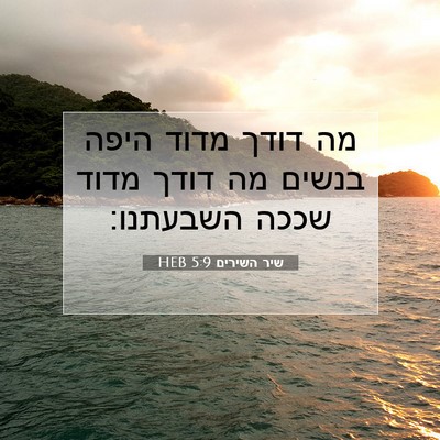 Picture 07 - שיר השירים 5:9 HEB - מה דודך מדוד היפה בנשים מה - Bible Verse Picture