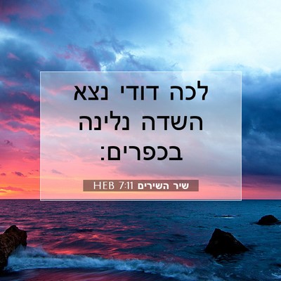 Picture 07 - שיר השירים 7:11 HEB - לכה דודי נצא השדה נלינה - Bible Verse Picture