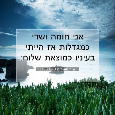 Picture 07 - שיר השירים 8:10 HEB - אני חומה ושדי כמגדלות אז - Bible Verse Picture