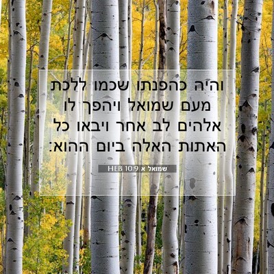 Picture 07 - שמואל א 10:9 HEB - והיה כהפנתו שכמו ללכת מעם - Bible Verse Picture