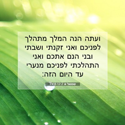 Picture 07 - שמואל א 12:2 HEB - ועתה הנה המלך מתהלך לפניכם - Bible Verse Picture