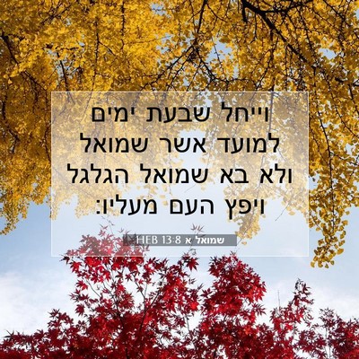 Picture 07 - שמואל א 13:8 HEB - וייחל שבעת ימים למועד אשר - Bible Verse Picture