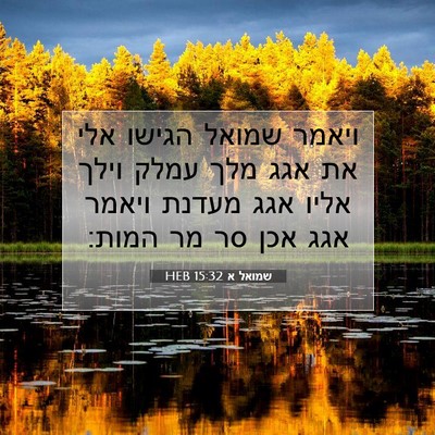 Picture 07 - שמואל א 15:32 HEB - ויאמר שמואל הגישו אלי את - Bible Verse Picture