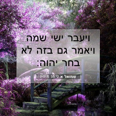 Picture 07 - שמואל א 16:9 HEB - ויעבר ישי שמה ויאמר גם בזה - Bible Verse Picture