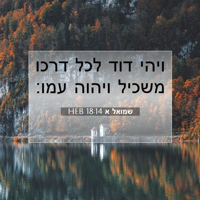 Picture 07 - שמואל א 18:14 HEB - ויהי דוד לכל דרכו משכיל - Bible Verse Picture