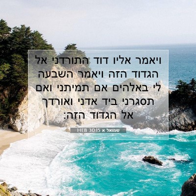 Picture 07 - שמואל א 30:15 HEB - ויאמר אליו דוד התורדני אל - Bible Verse Picture