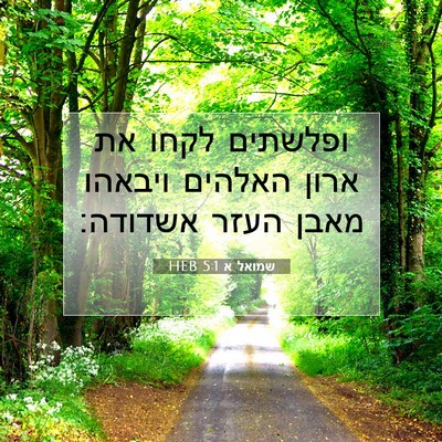 Picture 07 - שמואל א 5:1 HEB - ופלשתים לקחו את ארון - Bible Verse Picture