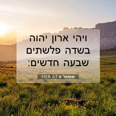 Picture 07 - שמואל א 6:1 HEB - ויהי ארון יהוה בשדה פלשתים - Bible Verse Picture