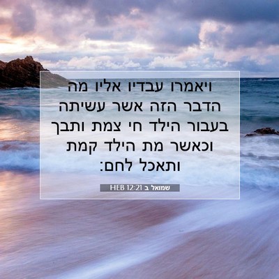 Picture 07 - שמואל ב 12:21 HEB - ויאמרו עבדיו אליו מה הדבר - Bible Verse Picture