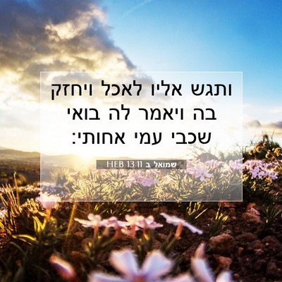 Picture 07 - שמואל ב 13:11 HEB - ותגש אליו לאכל ויחזק בה - Bible Verse Picture