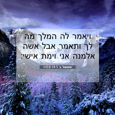 Picture 07 - שמואל ב 14:5 HEB - ויאמר לה המלך מה לך ותאמר - Bible Verse Picture