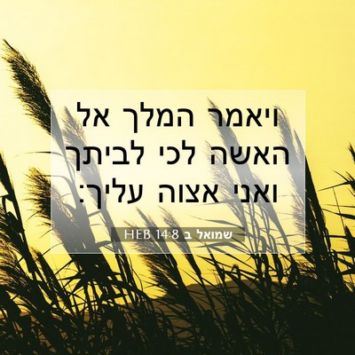 Picture 07 - שמואל ב 14:8 HEB - ויאמר המלך אל האשה לכי - Bible Verse Picture