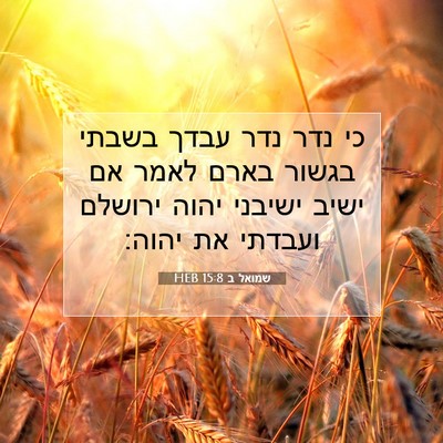 Picture 07 - שמואל ב 15:8 HEB - כי נדר נדר עבדך בשבתי בגשור - Bible Verse Picture