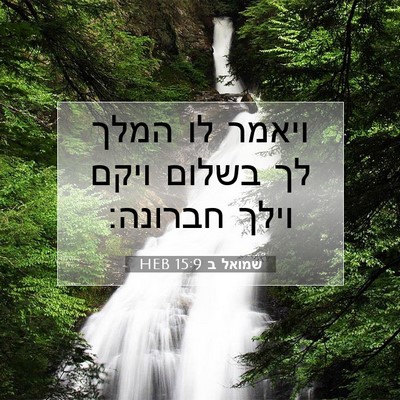 Picture 07 - שמואל ב 15:9 HEB - ויאמר לו המלך לך בשלום ויקם - Bible Verse Picture