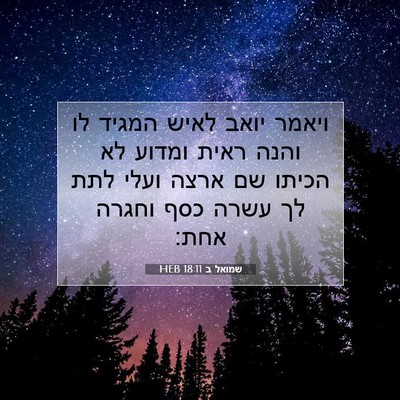 Picture 07 - שמואל ב 18:11 HEB - ויאמר יואב לאיש המגיד לו - Bible Verse Picture