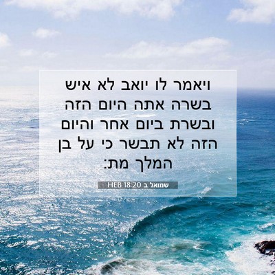 Picture 07 - שמואל ב 18:20 HEB - ויאמר לו יואב לא איש בשרה - Bible Verse Picture