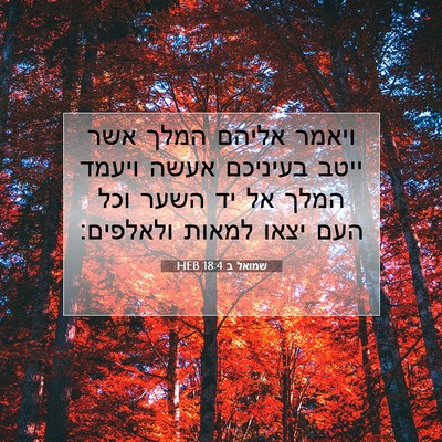 Picture 07 - שמואל ב 18:4 HEB - ויאמר אליהם המלך אשר ייטב - Bible Verse Picture