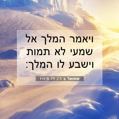 Picture 07 - שמואל ב 19:23 HEB - ויאמר המלך אל שמעי לא תמות - Bible Verse Picture