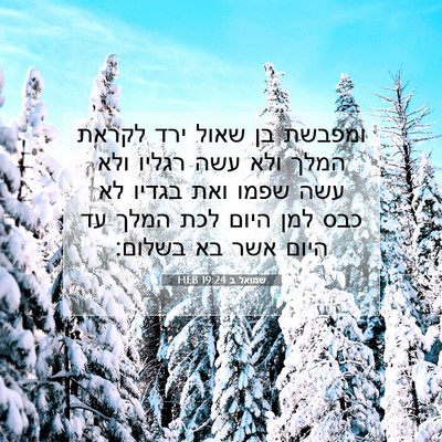 Picture 07 - שמואל ב 19:24 HEB - ומפבשת בן שאול ירד לקראת - Bible Verse Picture