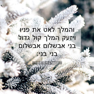 Picture 07 - שמואל ב 19:4 HEB - והמלך לאט את פניו ויזעק - Bible Verse Picture