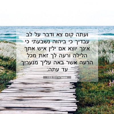 Picture 07 - שמואל ב 19:7 HEB - ועתה קום צא ודבר על לב - Bible Verse Picture