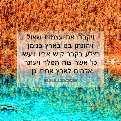 Picture 07 - שמואל ב 21:14 HEB - ויקברו את עצמות שאול - Bible Verse Picture