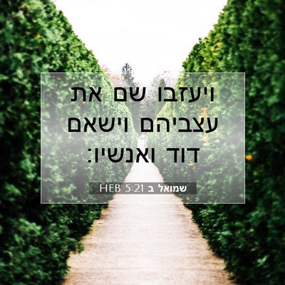 Picture 07 - שמואל ב 5:21 HEB - ויעזבו שם את עצביהם וישאם - Bible Verse Picture