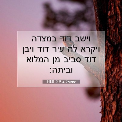 Picture 07 - שמואל ב 5:9 HEB - וישב דוד במצדה ויקרא לה עיר - Bible Verse Picture