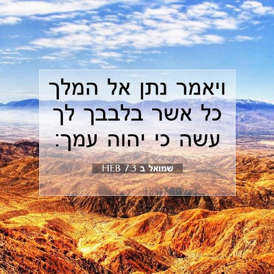 Picture 07 - שמואל ב 7:3 HEB - ויאמר נתן אל המלך כל אשר - Bible Verse Picture