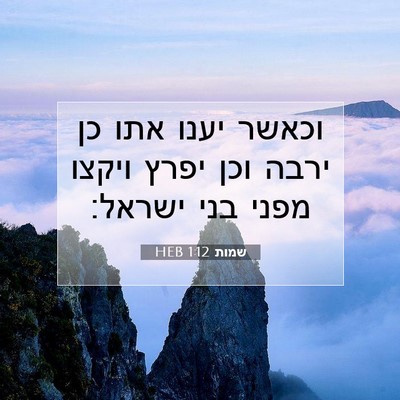 Picture 07 - שמות 1:12 HEB - וכאשר יענו אתו כן ירבה וכן - Bible Verse Picture