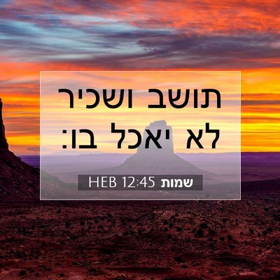 Picture 07 - שמות 12:45 HEB - תושב ושכיר לא יאכל - Bible Verse Picture