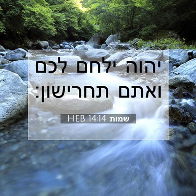 Picture 07 - שמות 14:14 HEB - יהוה ילחם לכם ואתם - Bible Verse Picture