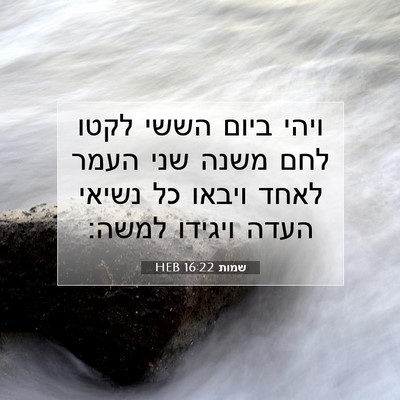 Picture 07 - שמות 16:22 HEB - ויהי ביום הששי לקטו לחם - Bible Verse Picture